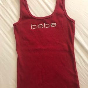 BEBE Tank Top. M. Red.
